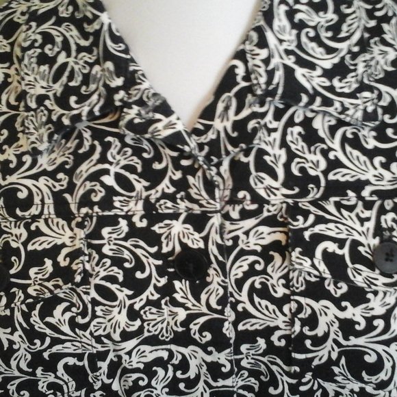 Jones New York, Black & White Denim Jacket, XL - Picture 2 of 4